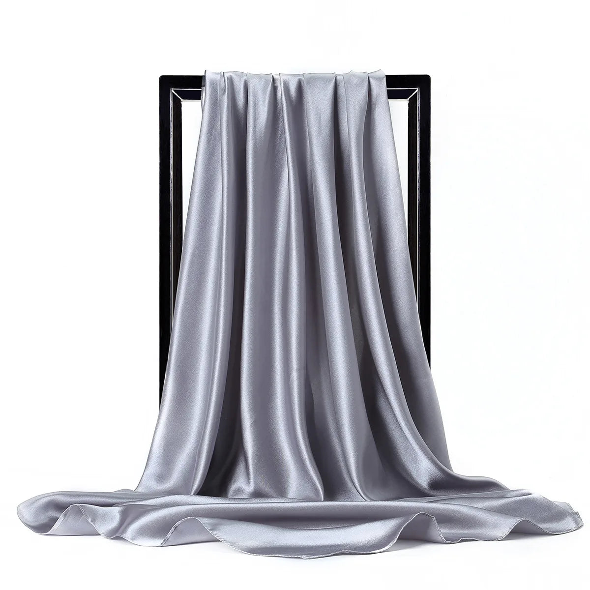 Solid Square Scarf with Smooth Satin Style Finish