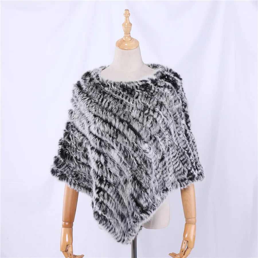Textured Pointed Hem Poncho for Layering over Outfits