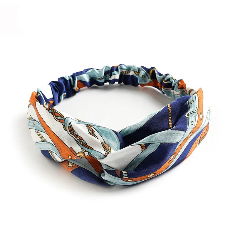 Floral Print Twist Front Elastic Headband for Everyday Hair Styling