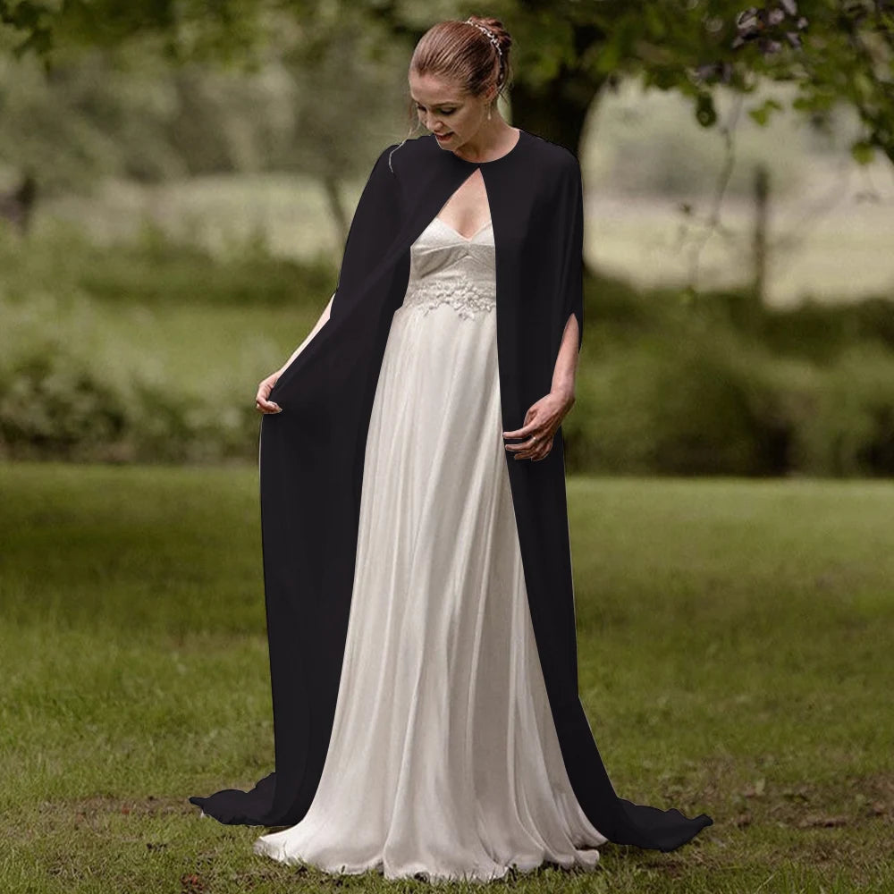 Long Sheer Bridal Cape for Layering over Outfits