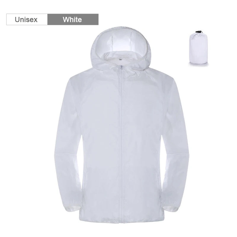 Hooded Long Sleeve Full Zip Outdoor Hiking Jacket with Pockets