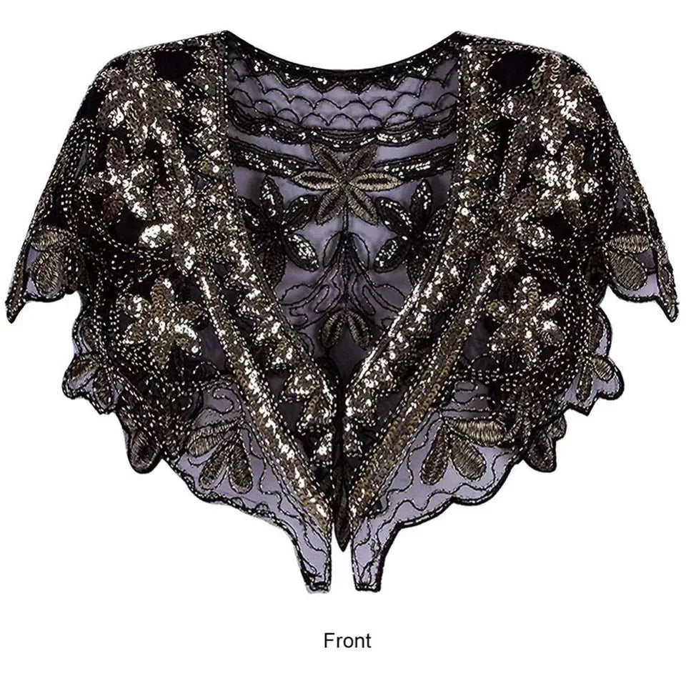 Beaded Scalloped Capelet for Layering over Dresses and Tops