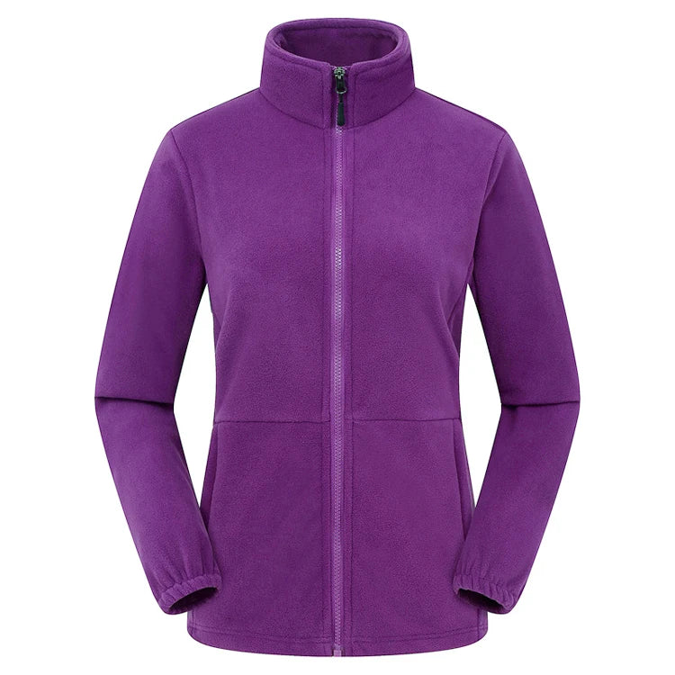 Long Sleeve Full Zip Fleece Outdoor Jacket with Pockets