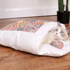 Japanese Cat Bed Warm Cat Sleeping Bag Deep Sleep Cave Winter Removable Pet House Bed for Cats Dogs Nest Cushion with Pillow