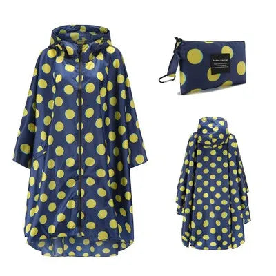 Hooded Printed Poncho for Layering over Tops and Dresses