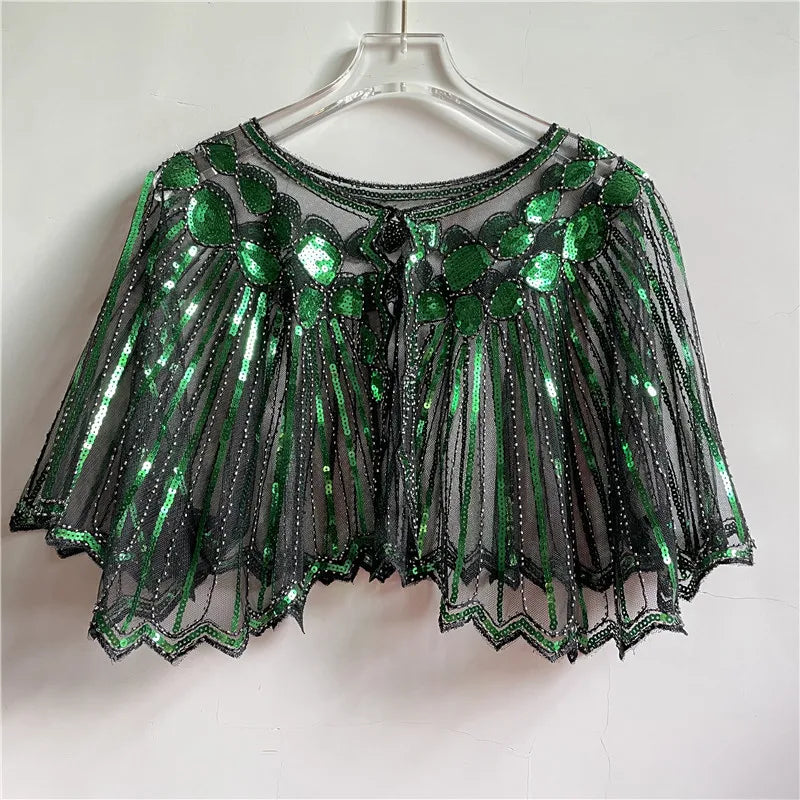 Beaded Sequin Capelet for Layering over Dresses and Tops