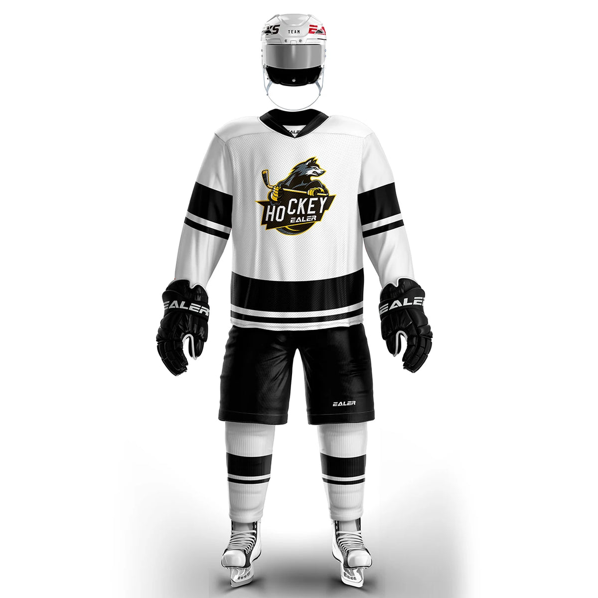 H400 series high-quality light and thin breathable white personalized ice hockey practice jersey & large street shirt-all sizes