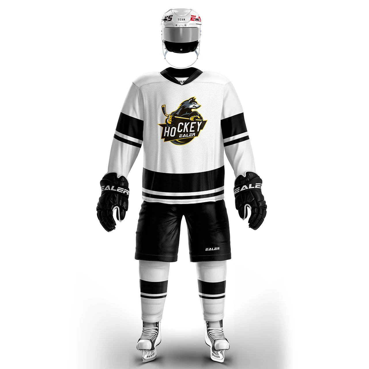 H400 series high-quality light and thin breathable white personalized ice hockey practice jersey & large street shirt-all sizes