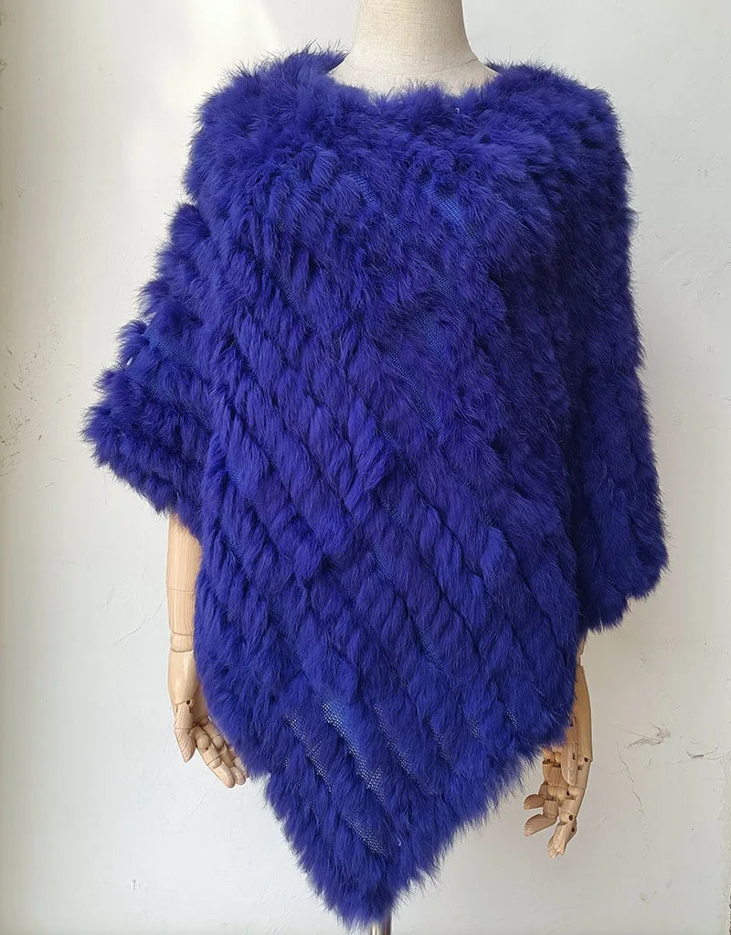 Textured Pointed Hem Poncho for Layering over Outfits