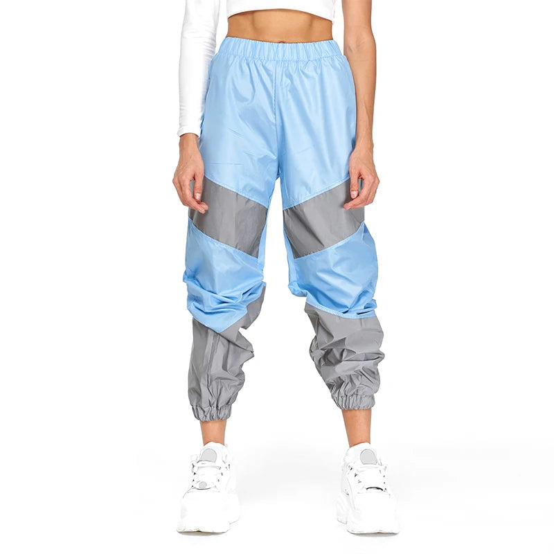 Women's Color Block Joggers with Drawstring Waist and Elastic Cuffs