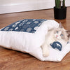 Japanese Cat Bed Warm Cat Sleeping Bag Deep Sleep Cave Winter Removable Pet House Bed for Cats Dogs Nest Cushion with Pillow