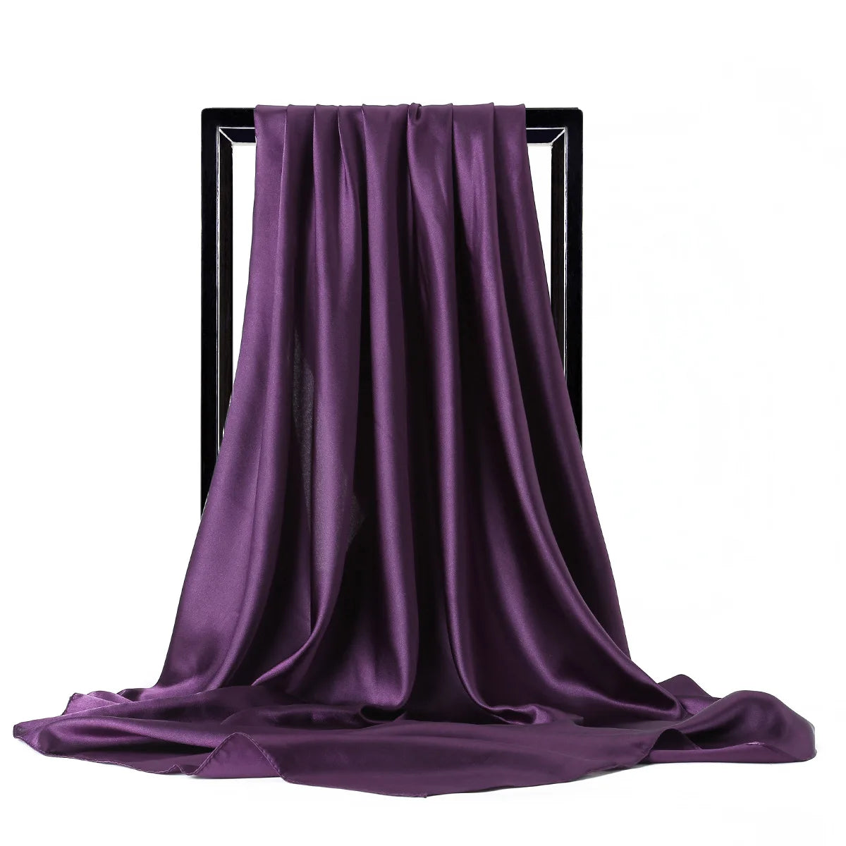 Solid Square Scarf with Smooth Satin Style Finish