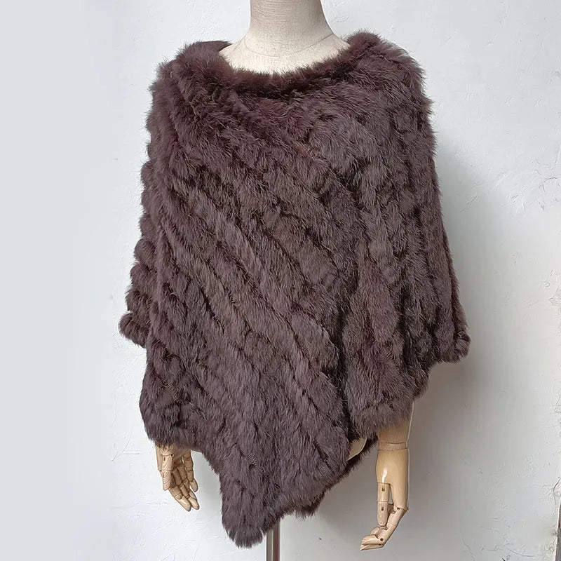 Textured Pointed Hem Poncho for Layering over Outfits