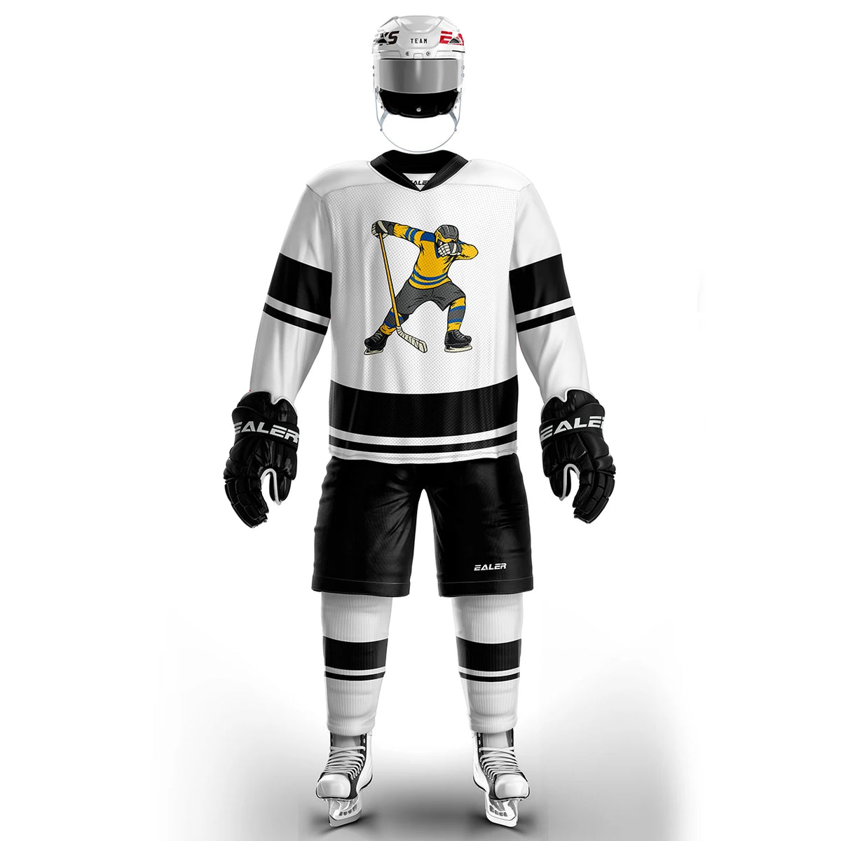 H400 series high-quality light and thin breathable white personalized ice hockey practice jersey &amp; large street shirt-all sizes
