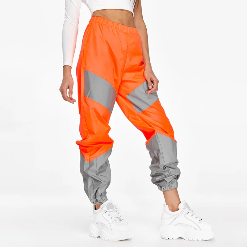 Women's Color Block Joggers with Drawstring Waist and Elastic Cuffs