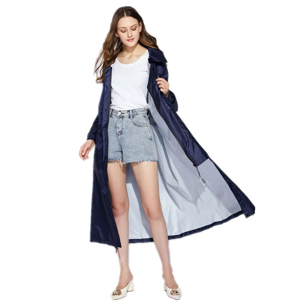Long Hooded Front Opening Jacket for Layering over Outfits