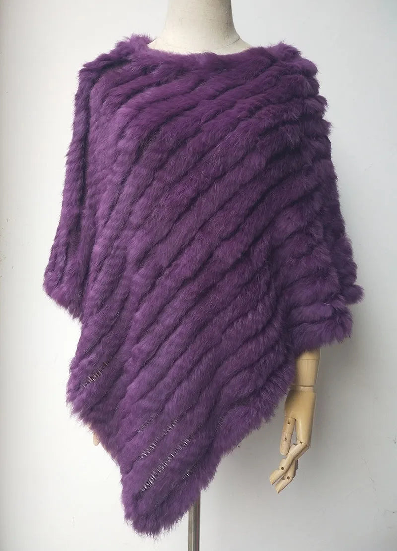 Textured Pointed Hem Poncho for Layering over Outfits