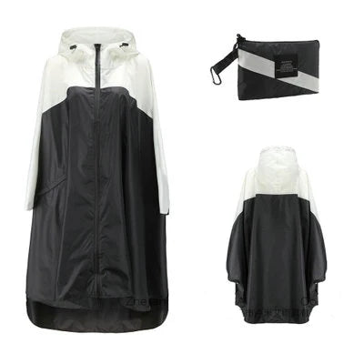 Hooded Printed Poncho for Layering over Tops and Dresses