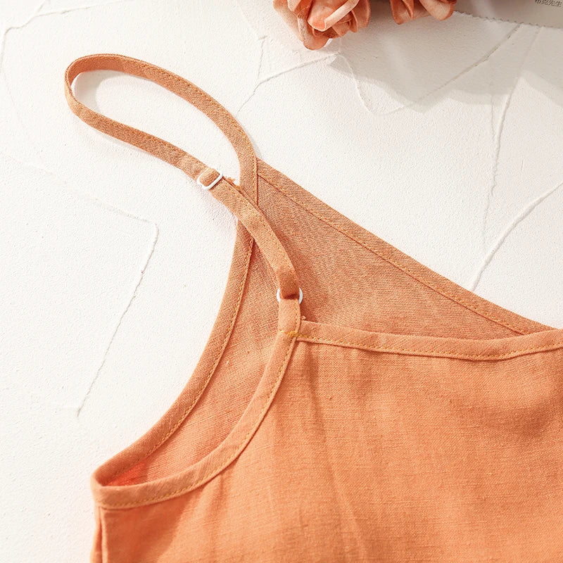 Women's Viscose Sleeveless V-Neck Camisole Top with Straps for Casual Summer Outfits