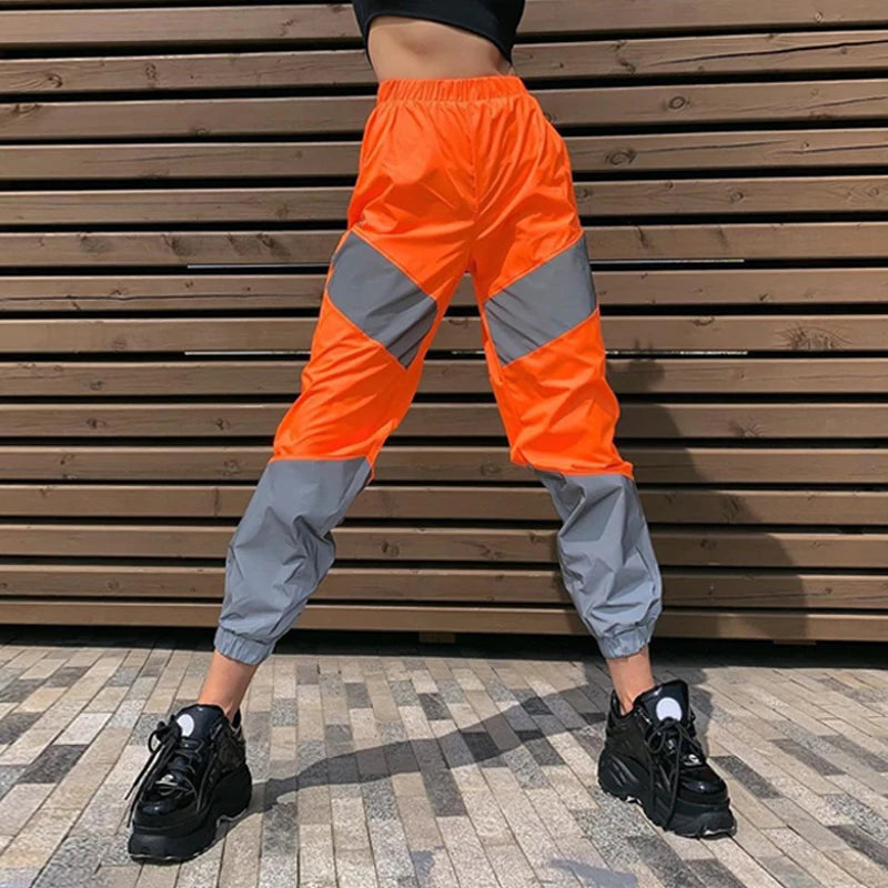 Women's Color Block Joggers with Drawstring Waist and Elastic Cuffs