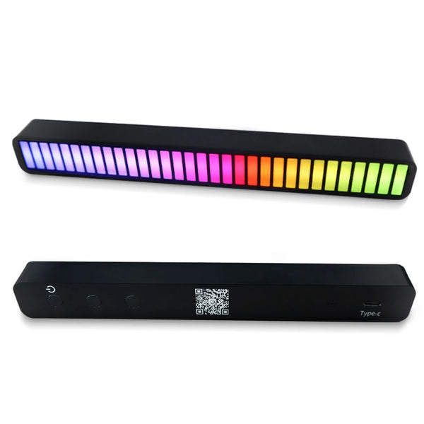 USB Smart Light Bars Bluetooth RGB Sound Control Pickup Rhythm Lamp Atmosphere Strip Light Bar Halloween Decor Holiday Lighting