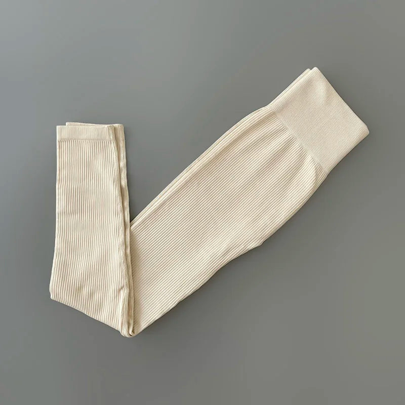 Women's Ribbed Full Length Leggings For Workout Outfits