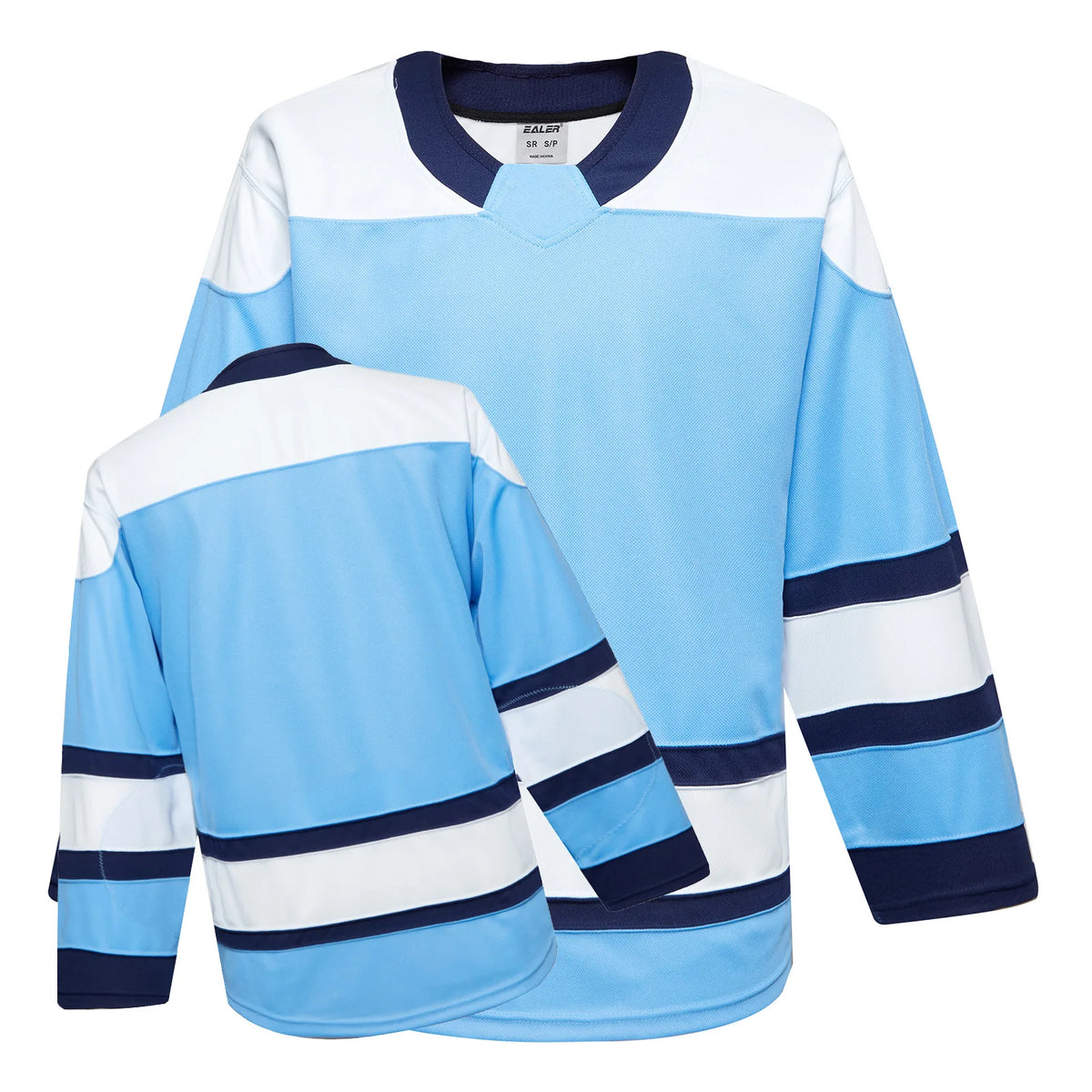 Blank Long Sleeve Ice Hockey Practice Jersey with Contrast Stripes