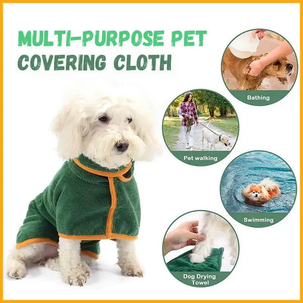 Dog Bathrobe Towel Super Absorbent Dog Drying Coat Adjustable Pet Towel for Large Medium Small Dogs Cats Dog Accessories