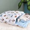 Japanese Cat Bed Warm Cat Sleeping Bag Deep Sleep Cave Winter Removable Pet House Bed for Cats Dogs Nest Cushion with Pillow