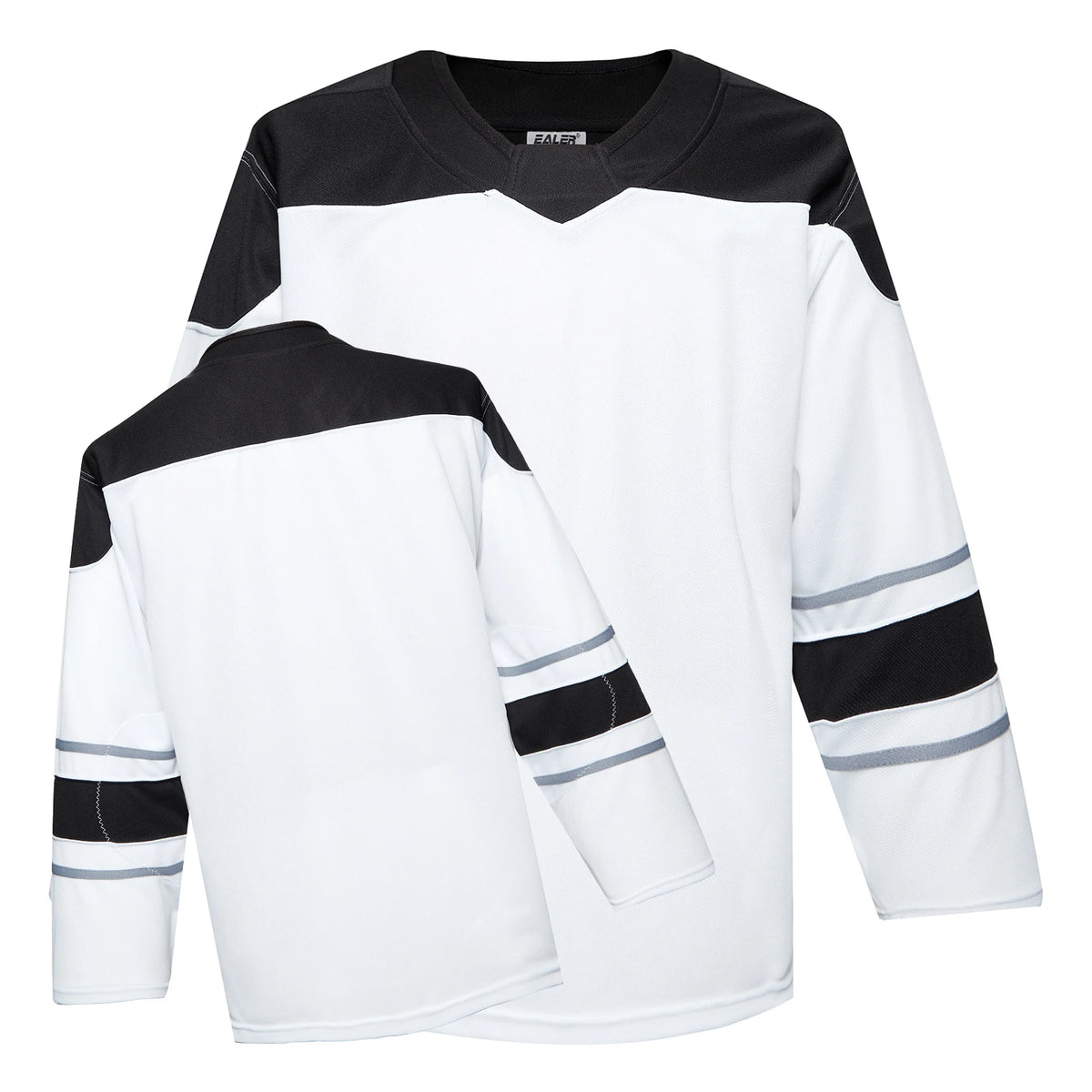 Blank Long Sleeve Ice Hockey Practice Jersey with Contrast Stripes