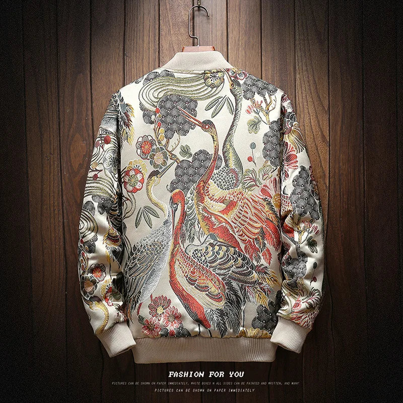 Long Sleeve Casual Streetwear Jacket with Front Closure and Pockets