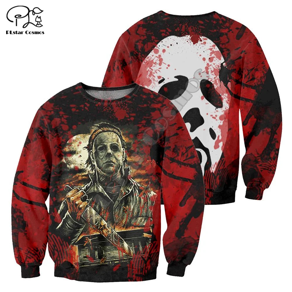 Michael Myers Graphic Long-Sleeve Pullover Hoodie