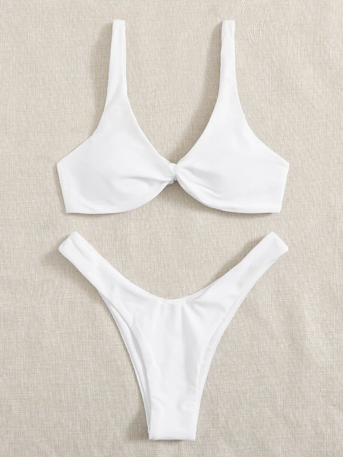 Tie Detail High Leg Bikini
