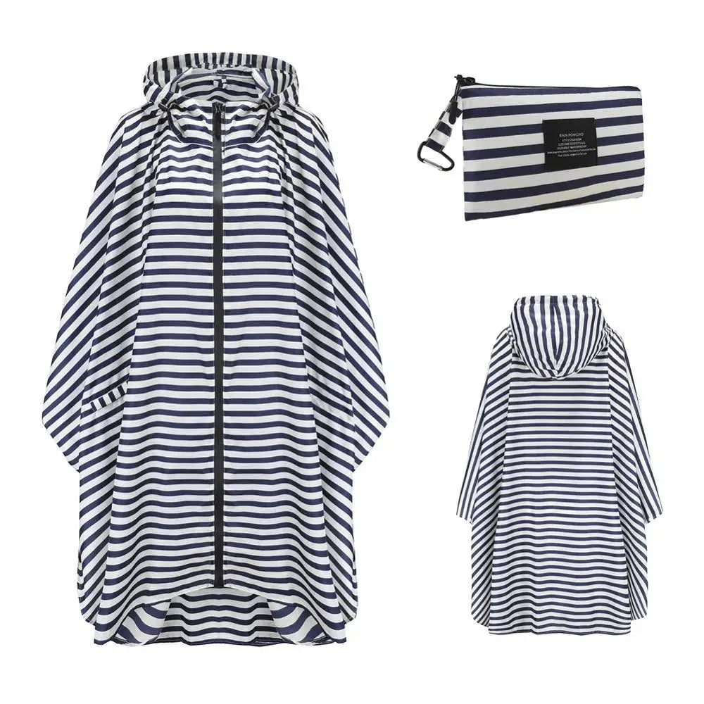 Hooded Printed Poncho for Layering over Tops and Dresses