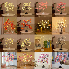 LED Table Lamp Lights Rose Flower Tree USB /Battery Night Lights Home Decoration Bonsai Christmas Lights Wedding Bedroom Decor