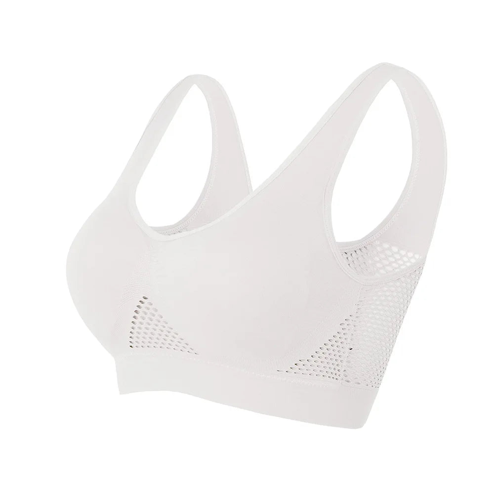Women's Mesh Panel Racerback Sports Bra