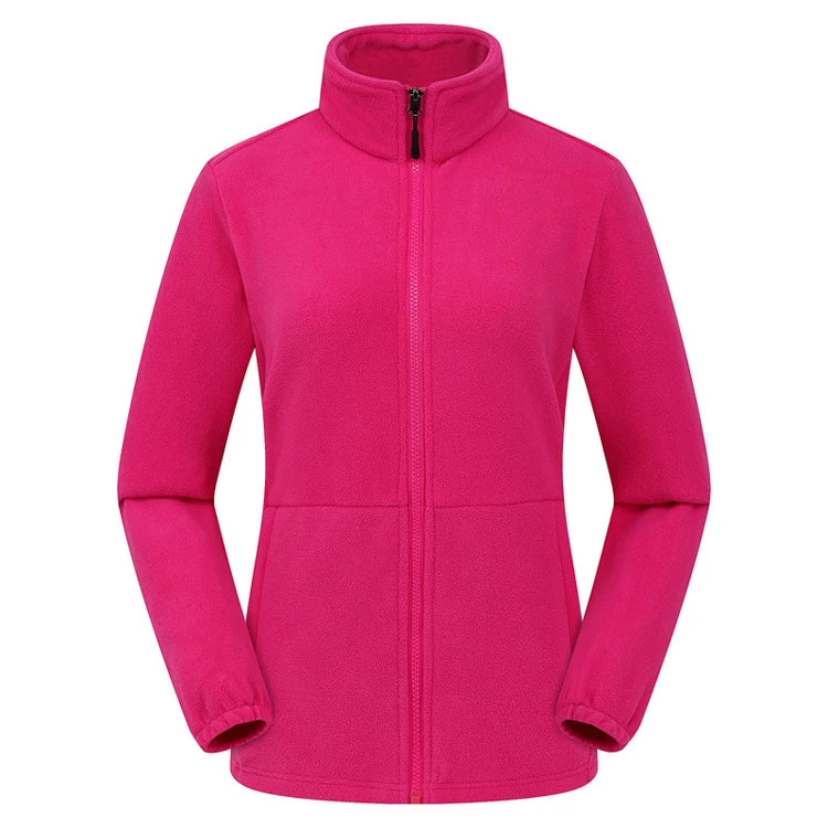 Long Sleeve Full Zip Fleece Outdoor Jacket with Pockets