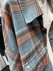 Age-Reducing High Quality Loose Paint Coat Plaid Shirt