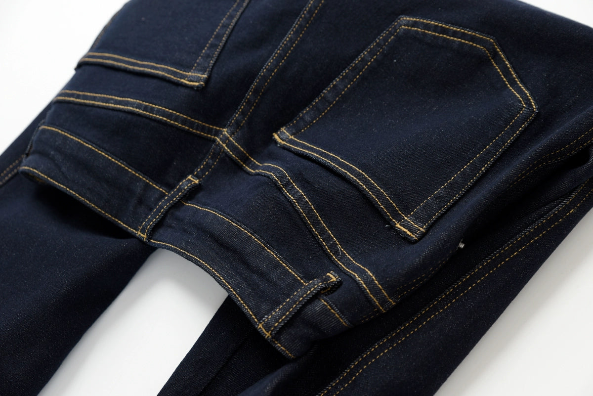 Washed Straight Slim Looking Spring and Autumn Women's Jeans