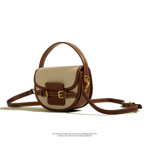 Muzikai Genuine Goods Saddle Bag Niche Retro Patchwork Handbags 2023 New Casual All-Match Messenger Bag