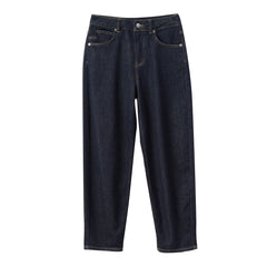 Washed Straight Slim Looking Spring and Autumn Women's Jeans