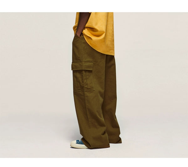 Japanese Style Retro Overalls Male 2024 Spring Street Tide Brand Loose Wide Leg Straight Pocket Casual Pants