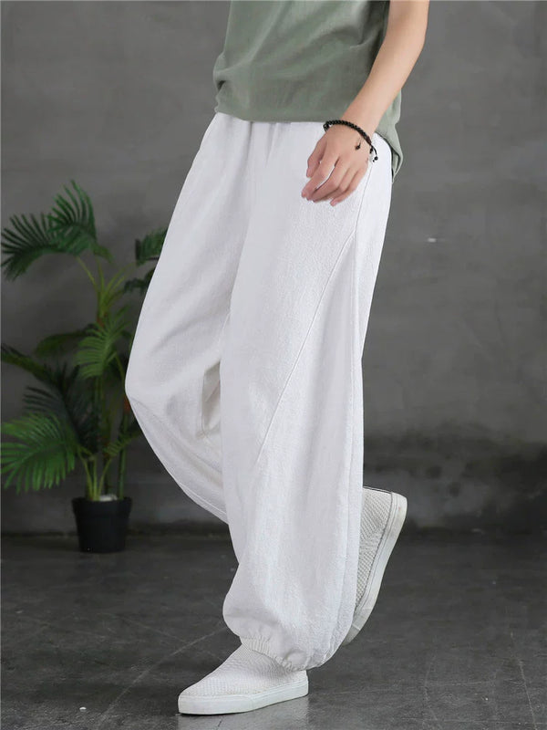 Retro Linen Meditation Women's Autumn and Winter High Waist Yoga Pants