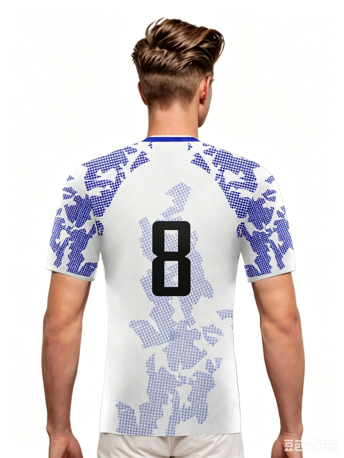 USA Graphic Short Sleeve Collared Sports Jersey with Number Print