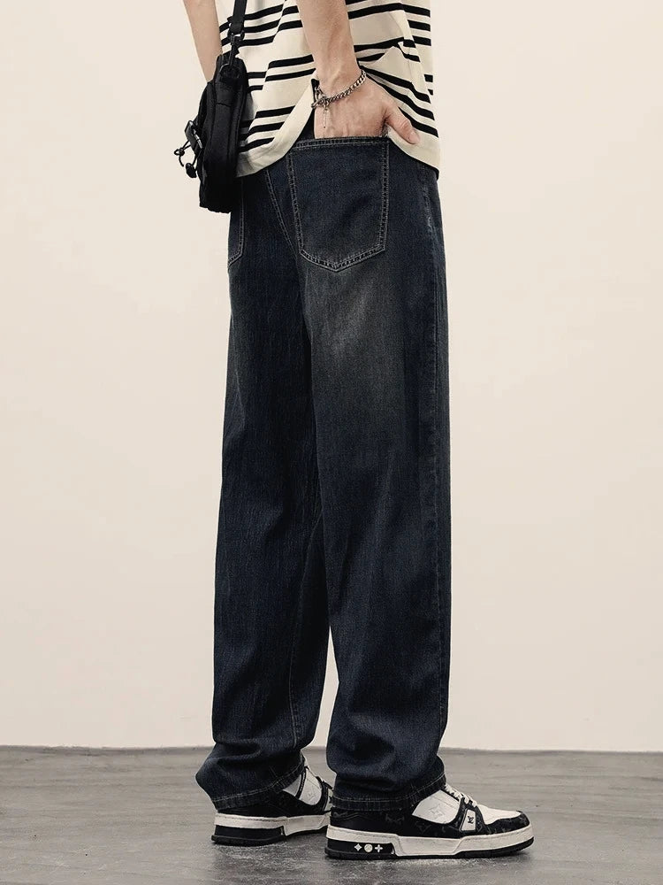 Men's Wide Leg Denim Jeans for Casual Everyday Wear