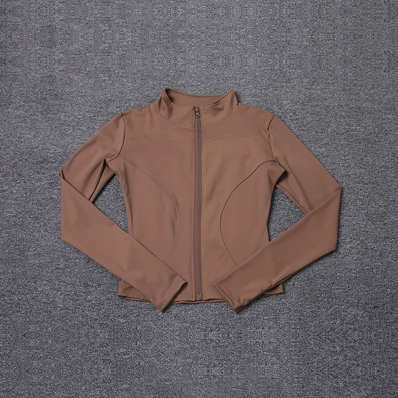 Long-Sleeve Zip-Front Workout Jacket