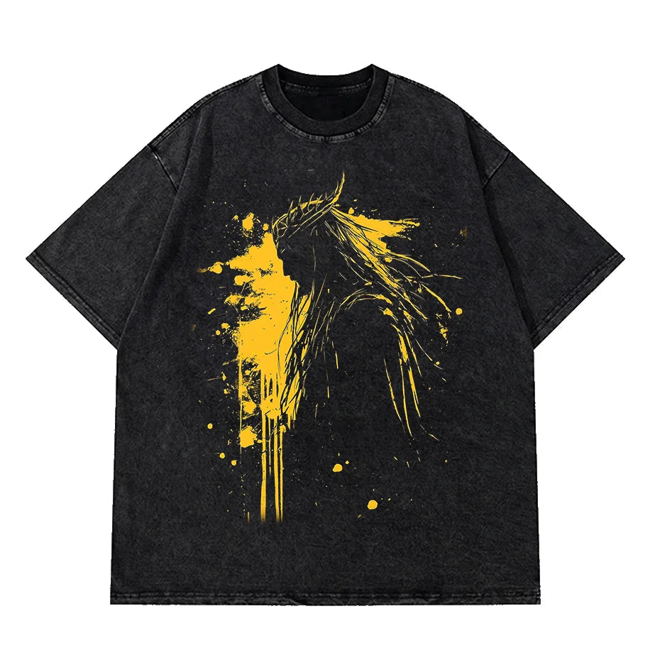 T-Shirt The King In Yellow Tshirts Men Cotton Tops Harajuku Crewneck Short Sleeve