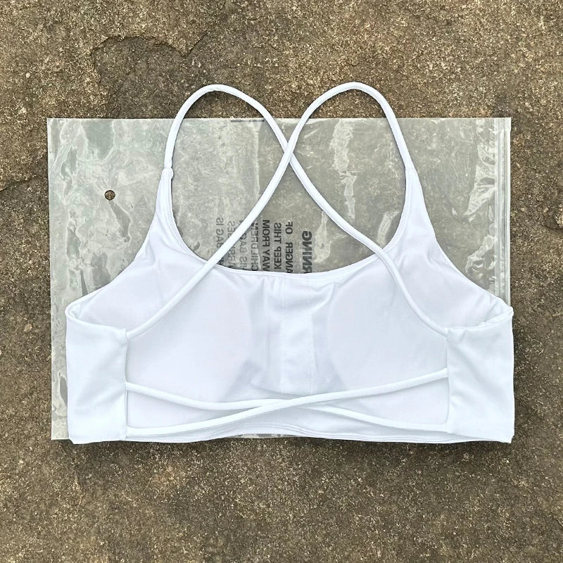 Women's Thin Strap Cross Back Sports Bra