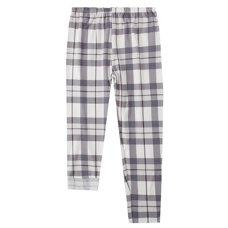 Youth Long Sleeve Top and Plaid Pants Pajama Set