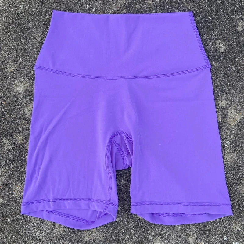 Women's High Waist Nylon Blend Biker Shorts for Yoga and Training